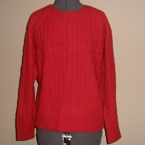 NWT Gap Red Wool Cable Knit Sweater XL